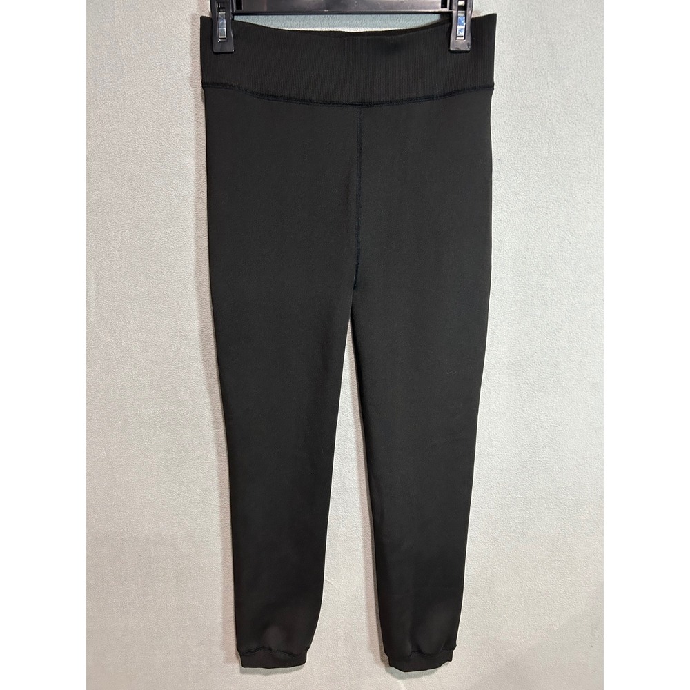 Free Country Leggings Women L/XL Black Faux Fur Fleece Lined Thermal Winter Cozy